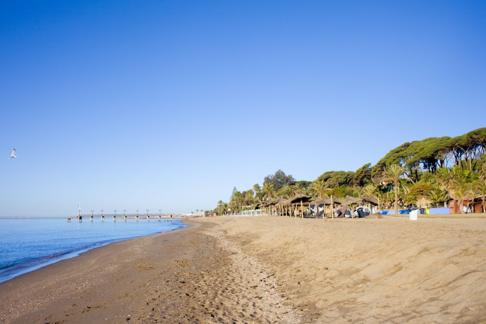 Peščena plaža na Costa del Sol v Andaluziji