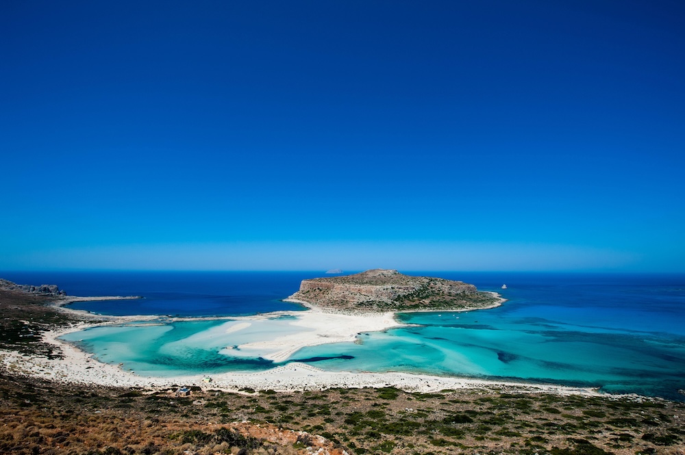 Balos Beach na Kreti – turkizna laguna in plitva kristalna voda, ena najlepših plaž Grčije