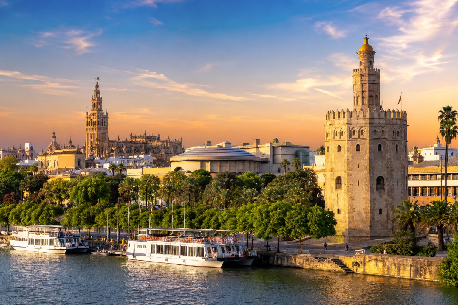 Plaza de España in znamenitosti Seville v Andaluziji